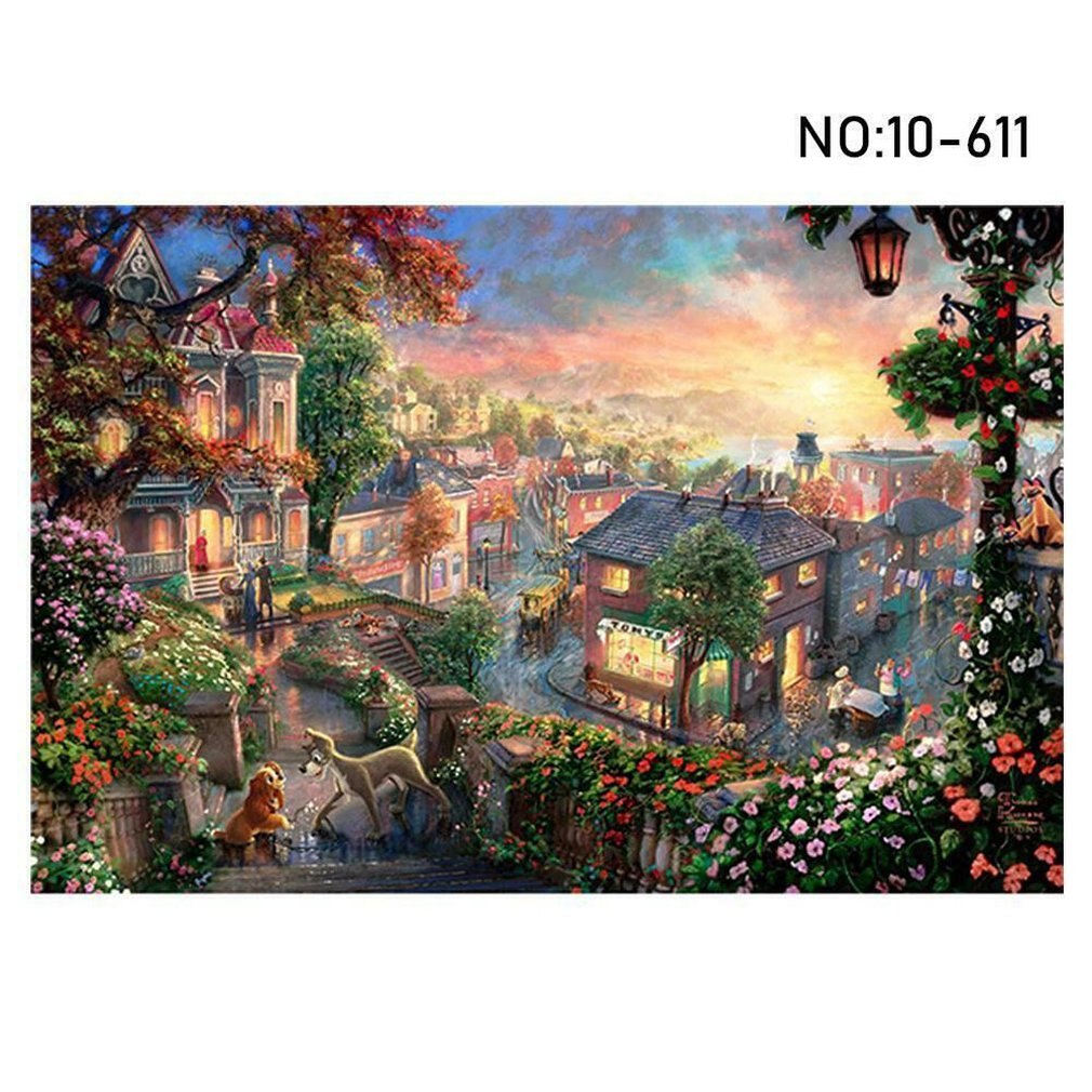 1000 Pieces Of Oil Painting Adult Intellectual Puzzle Toy Learning Education: Quiet Town