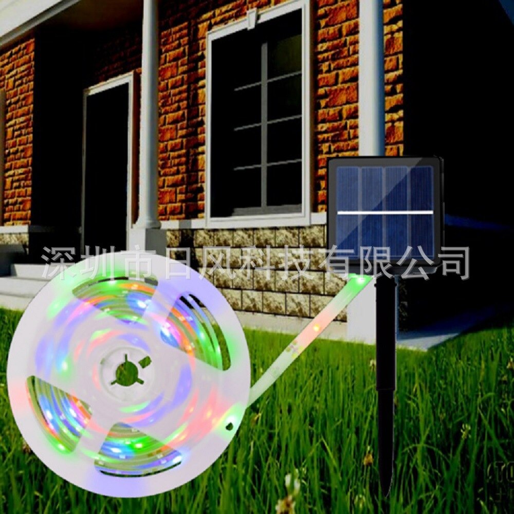 Utendørs solar led strip lys vanntett luces led lights hage dekorasjon lys tape strips fleksible plen lamper smd 2835 5m: Foranderlig