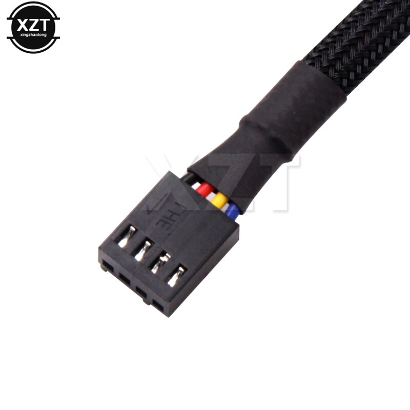 1PCS 1 to 5 4-pins Molex TX4 PWM CPU Cooler Splitter Adapter Power Cable Black Sleeved Jacket 5-Port