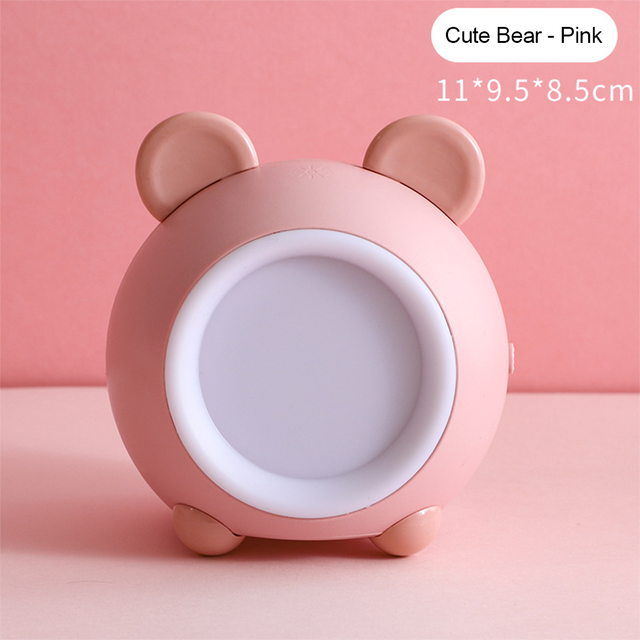 Digital Alarm Clocks Wall Clocks Hanging Watch Bedroom Snooze Table Clocks Calendar Electronic Clock Digital Clock Birthday: PinkBear Night light