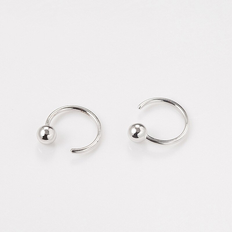 INZATT Plata de Ley 925 auténtica pendientes de aro de cuentas minimalistas para mujeres a la , , accesorios de joyería delicada,