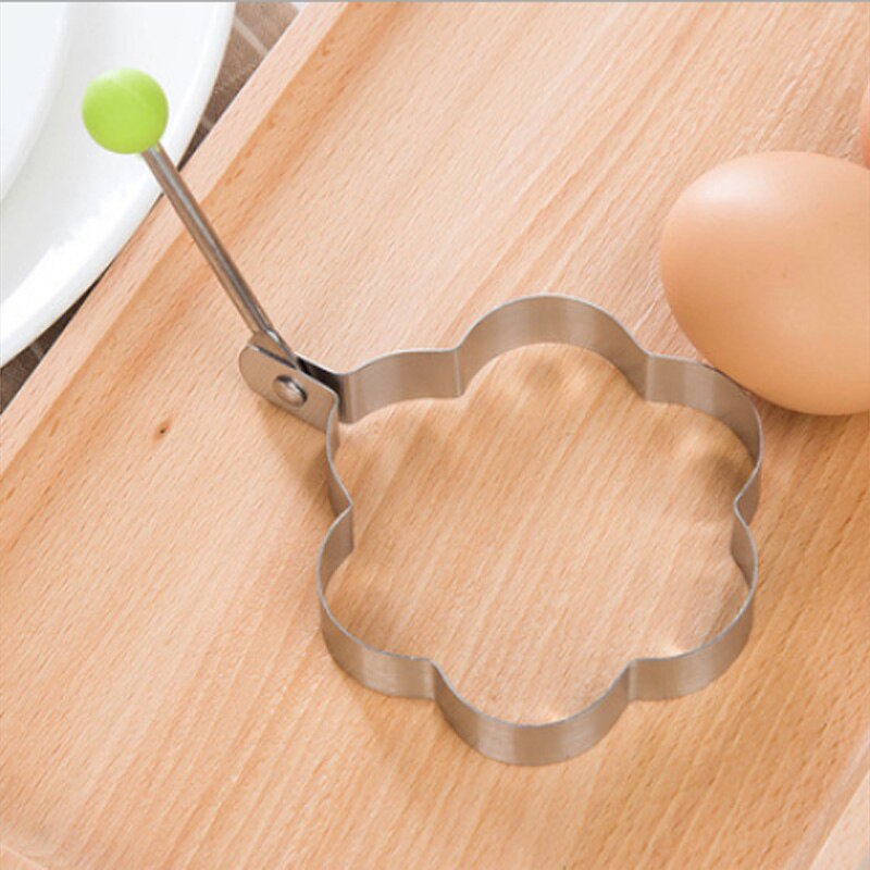 Keuken gadgets rvs omelet gebakken gepocheerd ei creatieve mold hartvormige ronde bloemvorm pannenkoek maker: 3 Heart-shaped