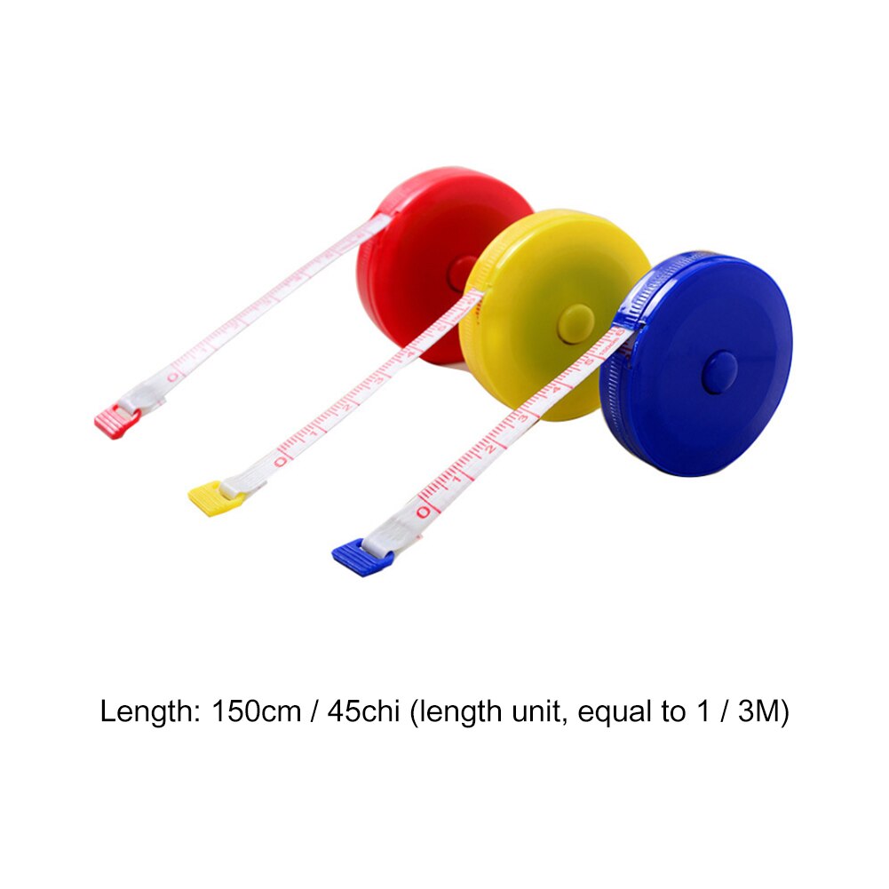 1.5m automatische intrekbare mini zachte platte meetlint naaien kleermaker lichaamslengte meetliniaal centimeter inch meter willekeurig