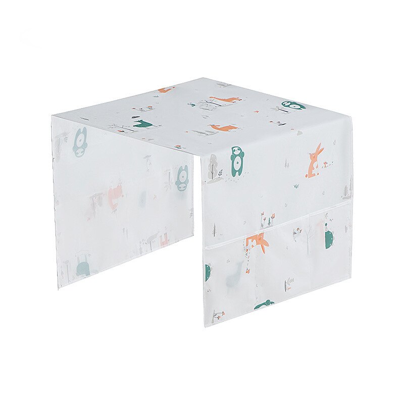 Cubierta blanca antipolvo para refrigerador, con bolsa de almacenamiento, cubierta impermeable para muebles, patrón de necesidad diaria Simple