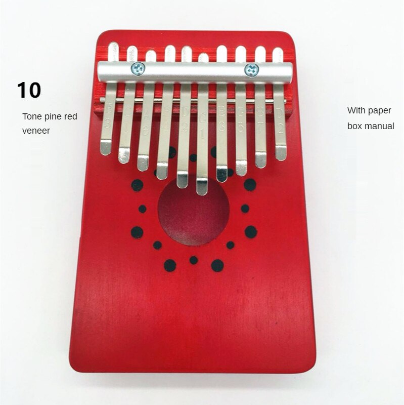 The 10/17-Key Kalimba Thumb Piano Is Made Of Single-Board High Wooden Mahogany Human Musical Instrument.: 10 tone H