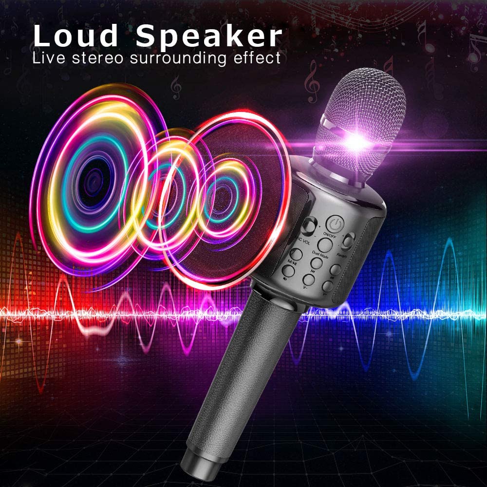 Karaoke Microfoon Draadloze Zingen Machine Met Bluetooth Speaker Voor Mobiele Telefoon/Pc, Draagbare Handheld Mic Speaker