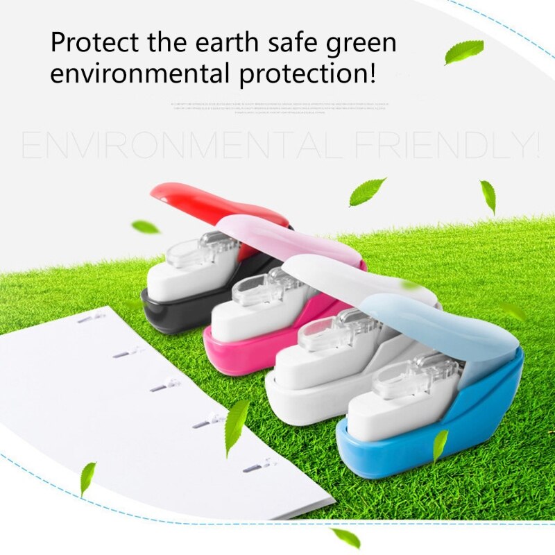 Color Stapleless Stapler Book Paper Stapling Stapler Mini Portable No Staples 1XCB