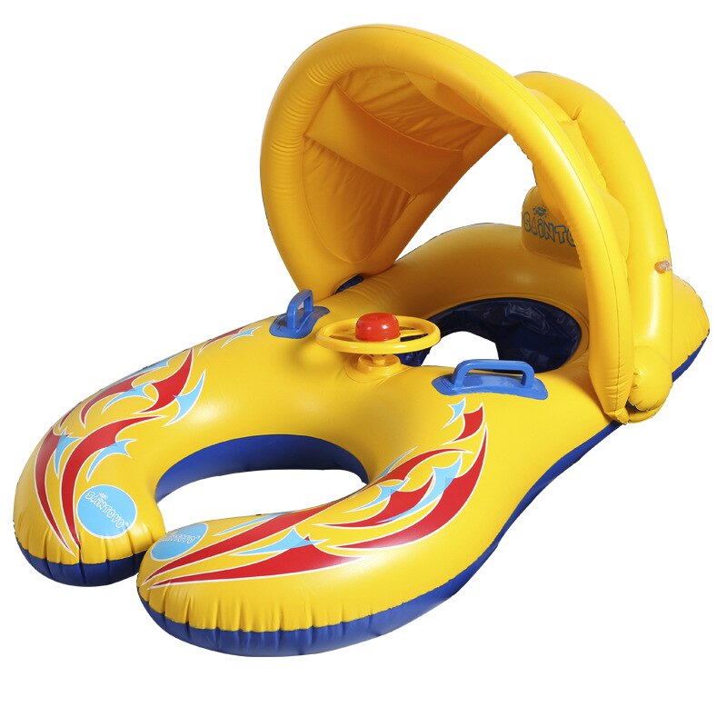 Draagbare Baby Zwembad Float Neck Ring Met Subshade Draagbare Moeder Kinderen Zwemmen Cirkel Opblaasbare Veiligheid Zwemmen Ring Float Seat: 2