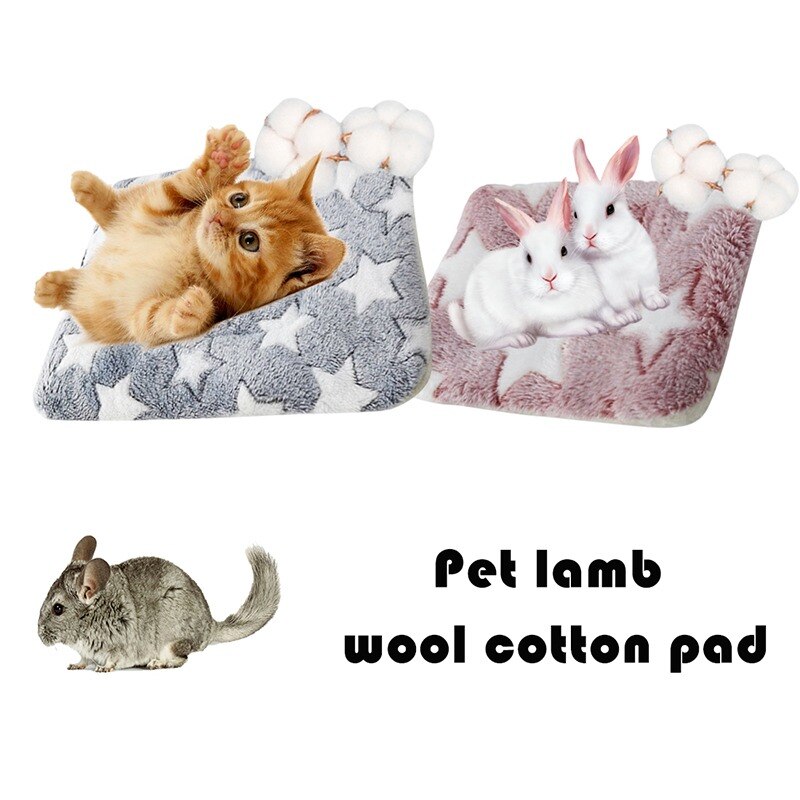 Soft Fleece For Hamster Mat Small Animals Bed for Cat Rats Pet Rabbit Warm Blanket Guinea Pig Sleeping Bed Hamster Accessories
