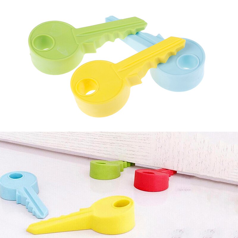 Silicone Rubber Door Stopper Cute Key Style Home Decor Finger Safety Protection Wedge Kid Baby Safe Doorstop