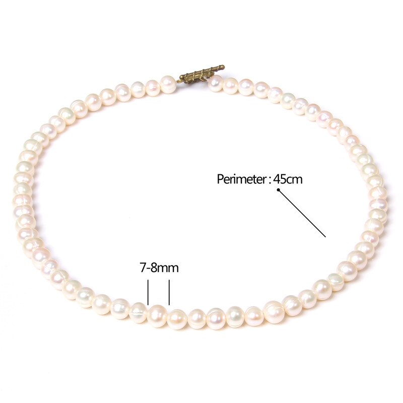 Natuurlijke Paarse Parels Kettingen Eenvoudige Zoetwater Parels Kralen Chokers Kettingen Kettingen Voor Vrouwen Vrouwelijke Sieraden Huwelijksgeschenken: White