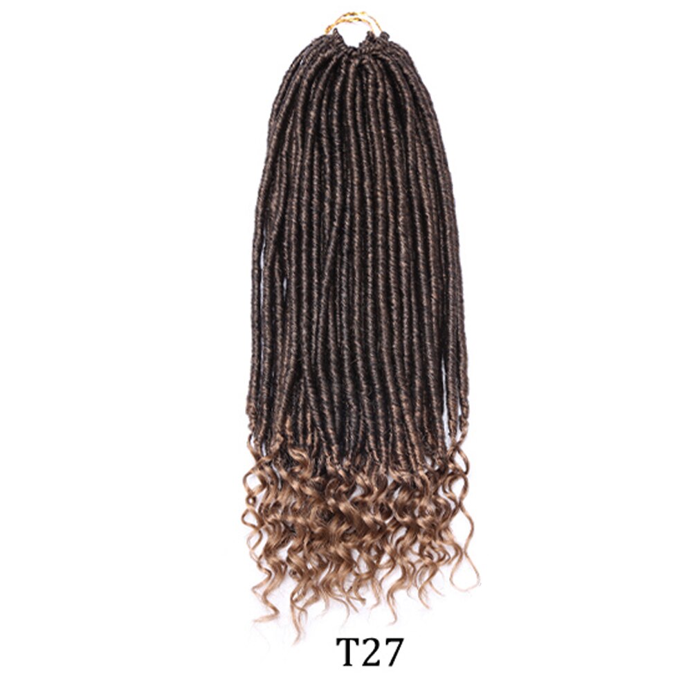 Lot Faux Locs Straight Crochet Hair Goddess Locs with Curly Ends 16 Inch Synthetic Prelooped Crochet Twist Hair Extensions: 20inch  T27