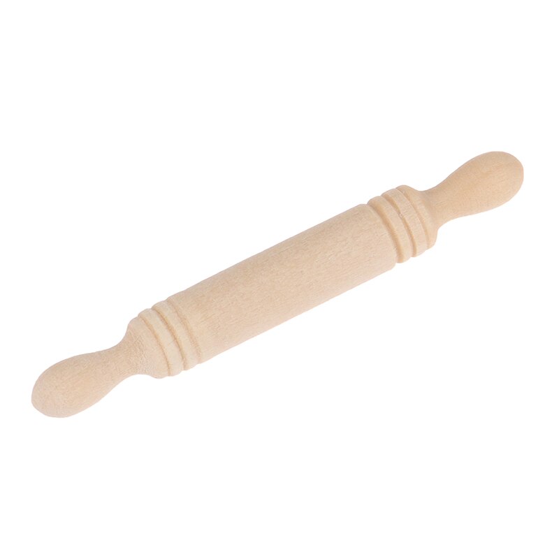 1:12 Dollhouse Miniatures Wood Rolling Pin Model Kitchen Accessories Toy For Dollhouse Decals