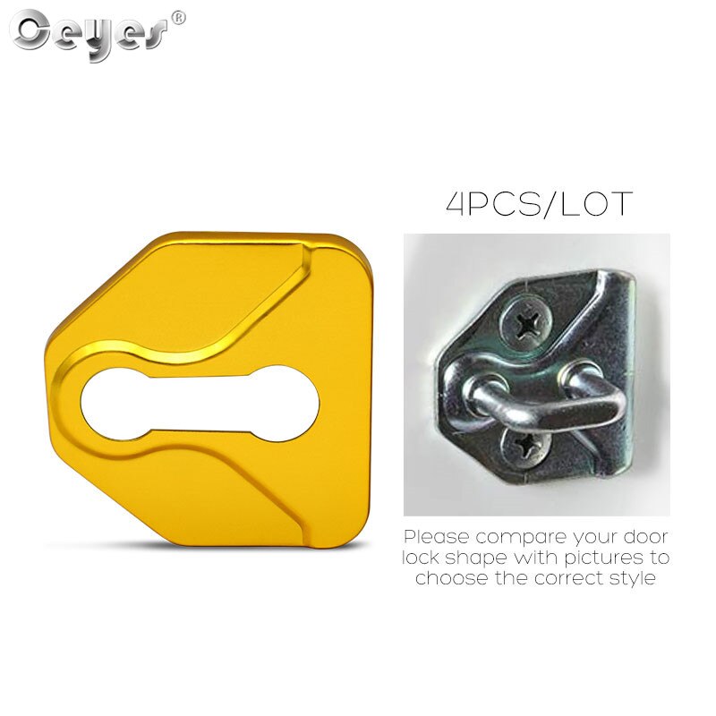 4Pcs Car Accessories door lock cover sticker For Subaru FORESTER Crosstrek vx Outback LEGACY impreza ASCENT LEVORG WRX styling: yellow