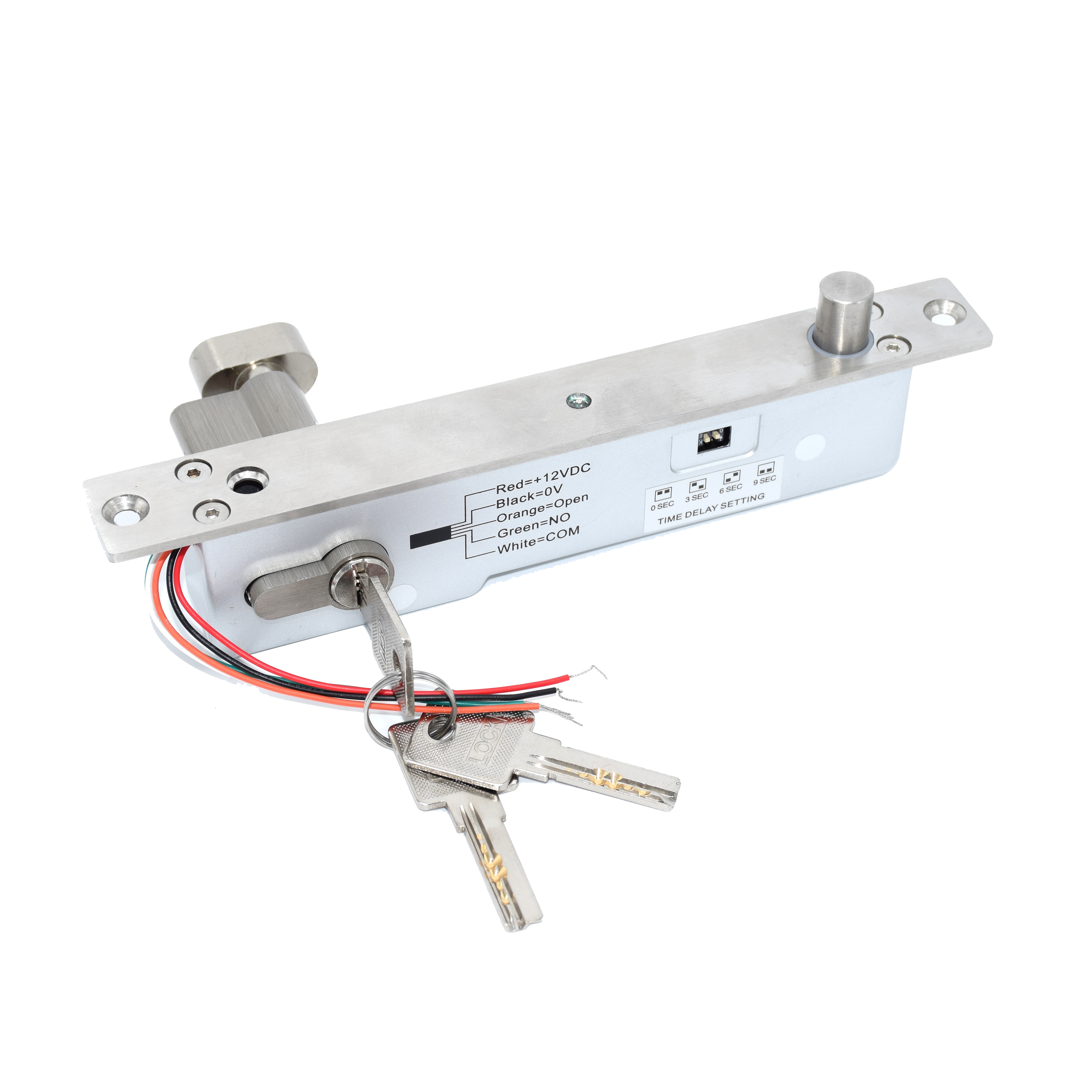 DC12V Fail Secure Electric Bolt lock With Mort Lock Cylinder power to unlock emergency key