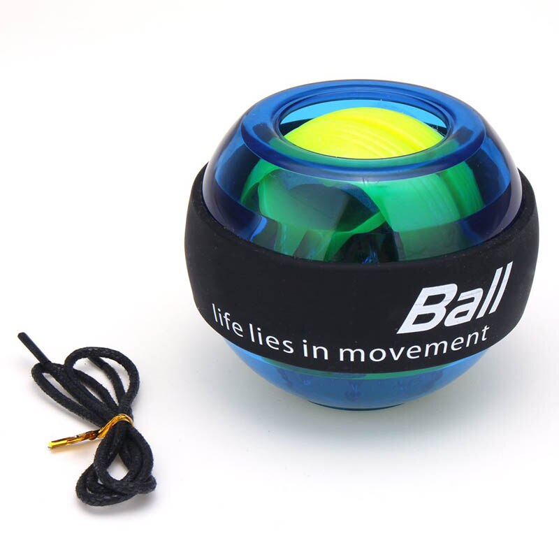 LED Powerball Gyroscope Gyro Power Wrists Ball Arm Exercise Force Strength Training Energyball Home Gym Sports Fitness Gadgets: Blue
