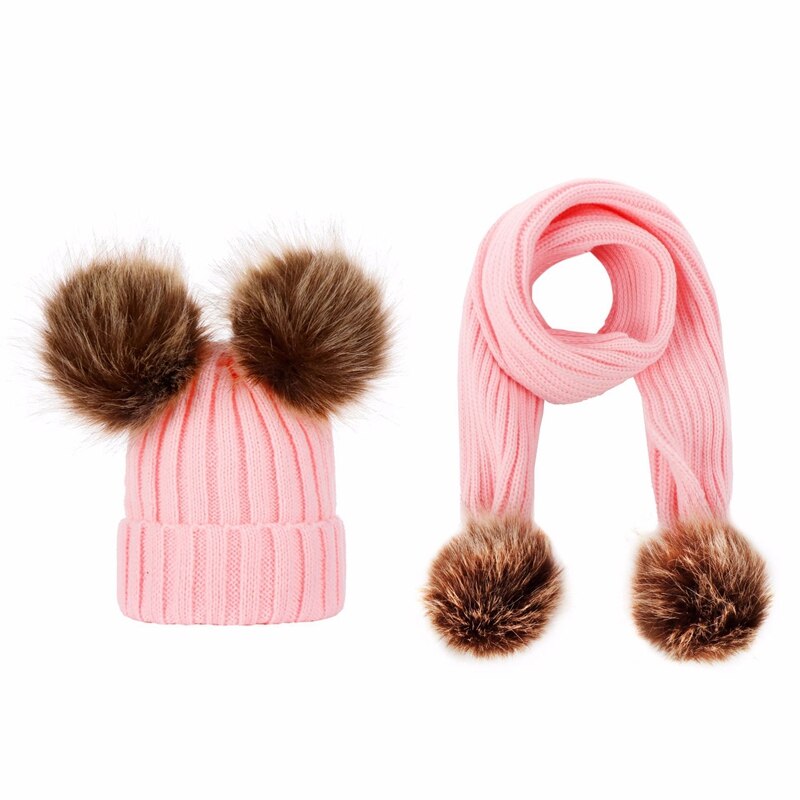 Kids Scarf Pompom Winter Warm Children Toddler Scarves Outdoor Solid Color Knitted Baby Girl Boy Scarfs: 8