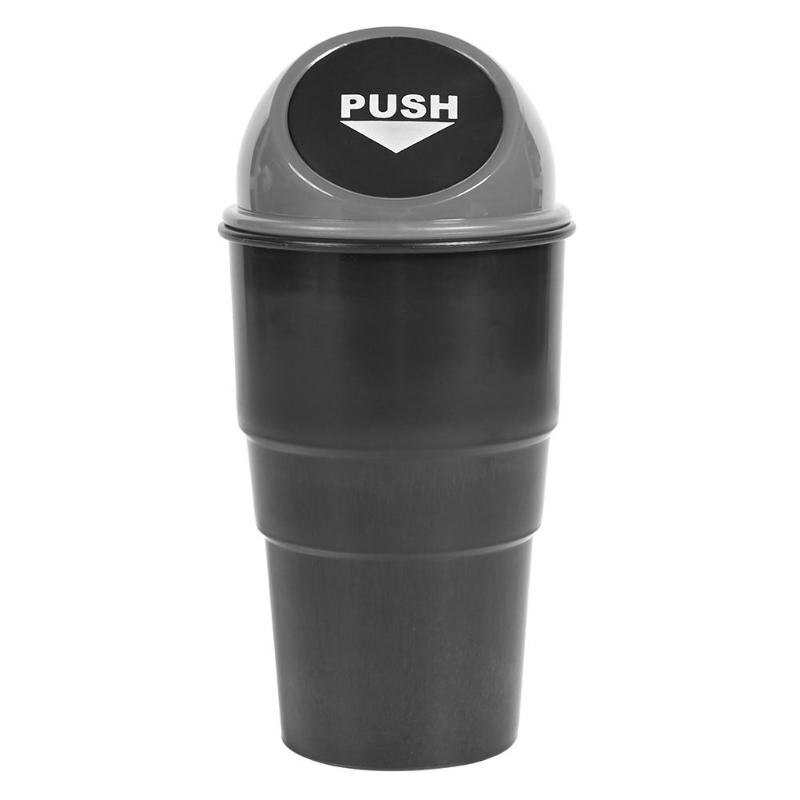Car Mini Garbage Can Auto Trash Can Vehicle Dust Holder Bin Box: Gray