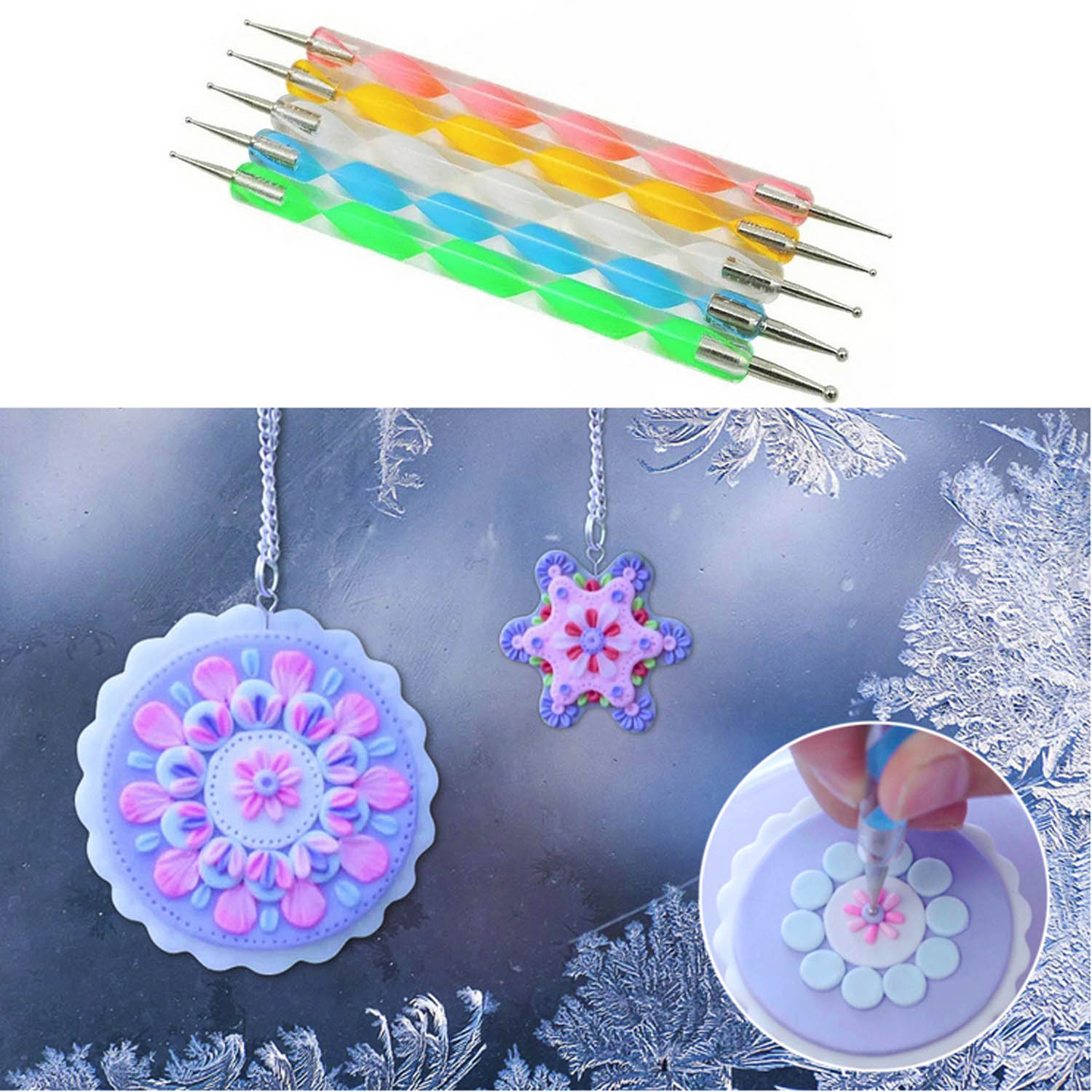 18Stck Mandala Malerei Punktierung Werkzeuge mit Punktierung Stangen Ball Stift Stifte Schablonen Farbe Tablett für Holz Canva Felsen Stoff Zauberstab Kunst