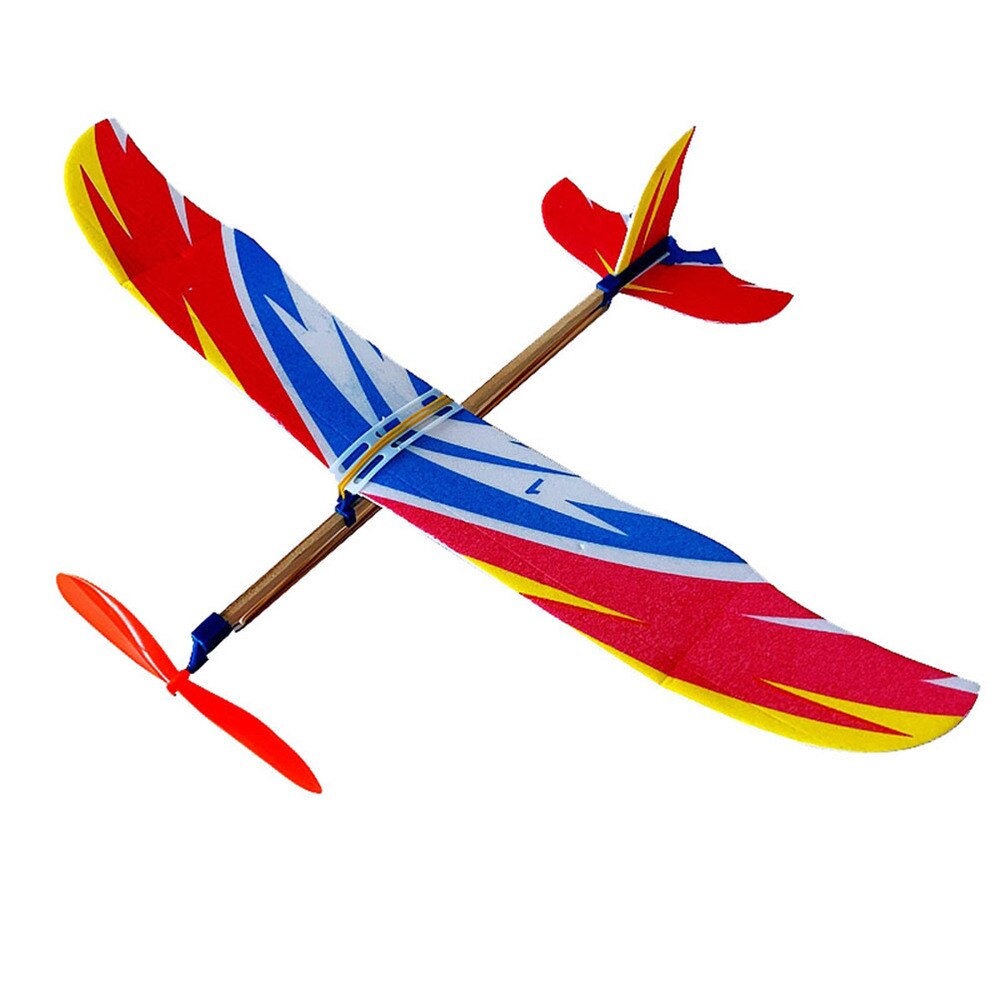 1 Set 3Pcs Rubber Band Powered Aircraft Toy (Small Thunderbird Colorful)