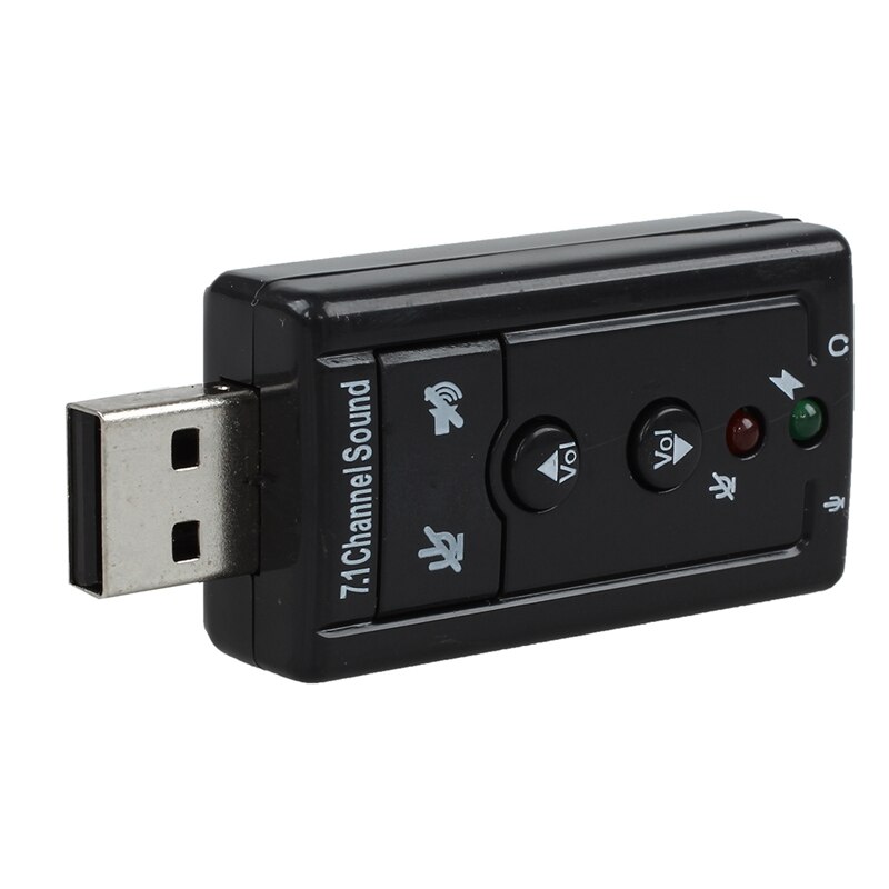 2 stuks geluidskaart 7.1 externe o-adapterdrivers cd stereo geluidskaartadapter (compatibel met windows 7 ) usb 2.0 & usb 5.1