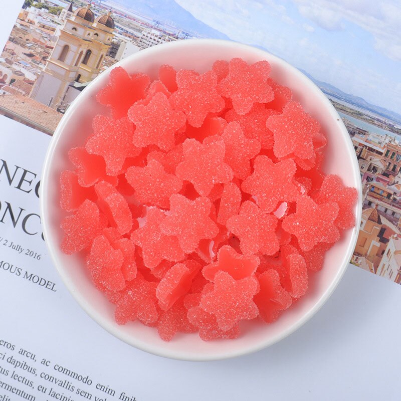 10 Stks/zak Slime Filler Levert Speelgoed Ster Diy Mini Pretend Ster Snoep Slime Accessoires Filler Voor Pluizige Clear Crystal Slime: red
