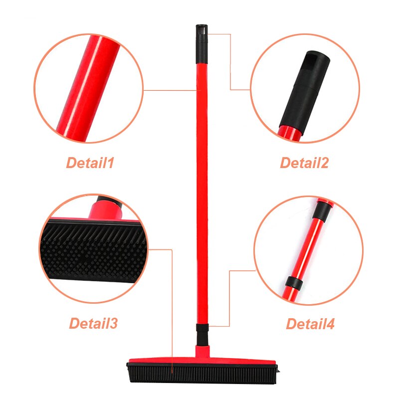 GOALONE-balai pour tapis en caoutchouc à poils souples, balai de poussée avec raclette, balai Miracle, élimination des poils des animaux domestiques et des poussières