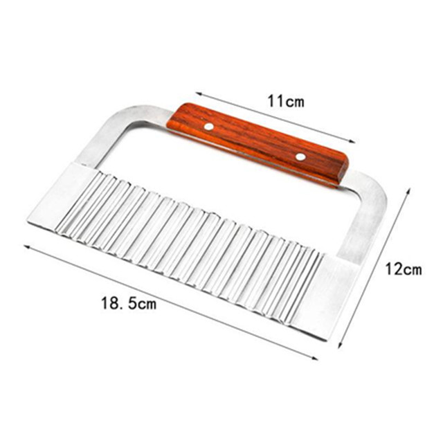 Rvs Wave Aardappel Cutter Groentesnijder Fruit Rimpeluitvoering Cutter Franse Bak Snijders Aardappel Chip Mes Keuken Gadgets: Default Title