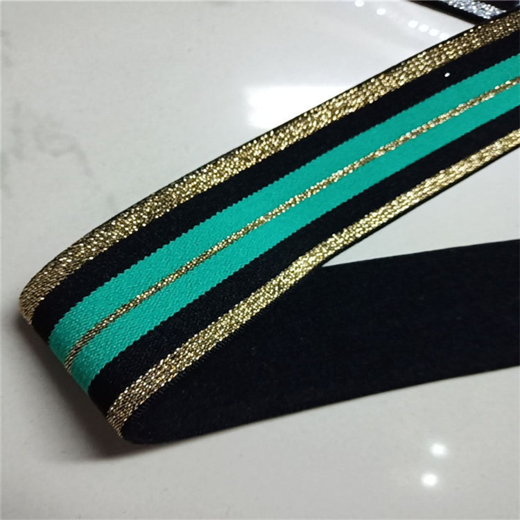 Streep Rubber Band 4cm Breed Elastique Lint Elastische Band Tailleband 40mm Verdikking Latex Singels Zakken 'Naaien Accessoires 1M: gold black green