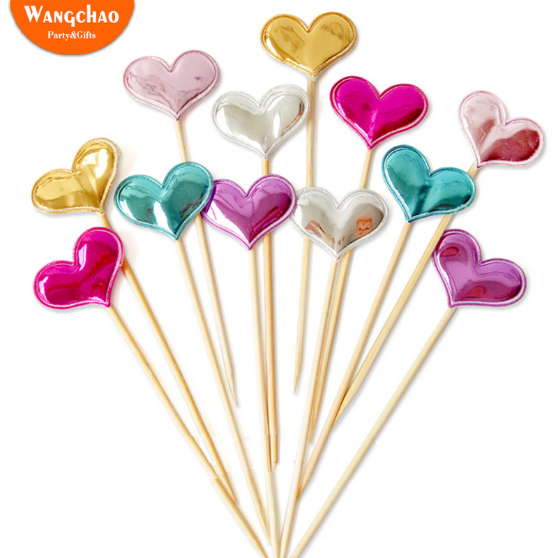 5 stk/pose fargerik stjerne hjerte krone gratulerer med dagen kake topper cupcake topper barn favoriserer bryllupsfest rekvisita hjemmedekorasjon