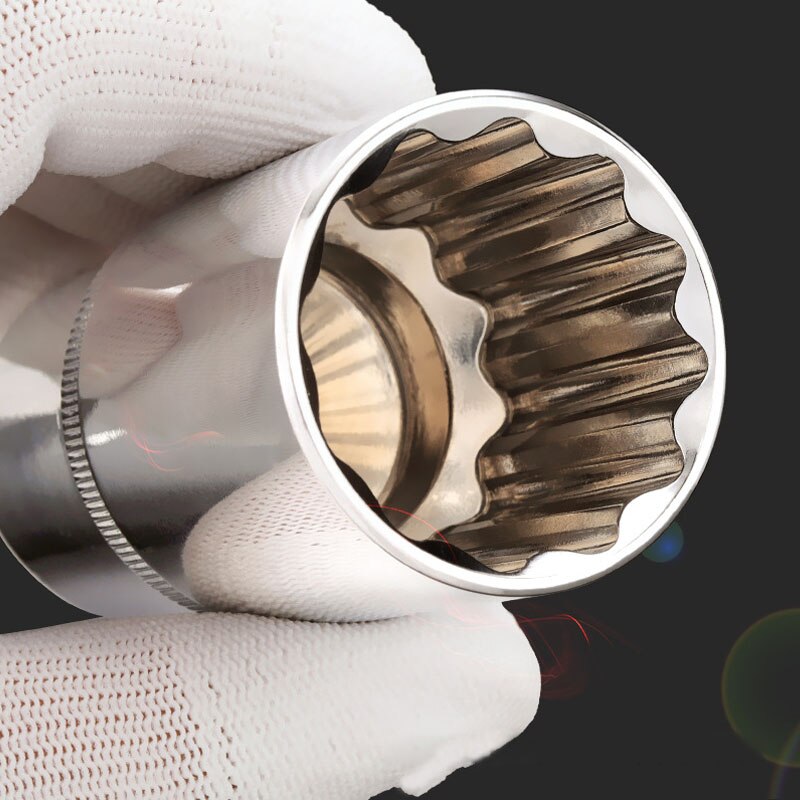 1/2" Drive Deep Socket Wrench Head 12 Point 78mm Long Socket Set Mirror Surface Anti-rust Ratchet Wrench Sockets for Nut Removal