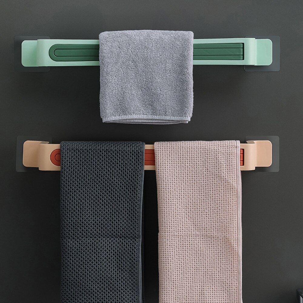 3 Arms Adjustable Swing Towel Holder Rack Wall Towel Bar Swivel For Bathroom Kitchen Storage