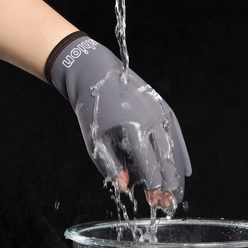 Nouveaux gants demi-doigt hommes pêche en plein air conduite gants équitation sport trois doigts gants antidérapants