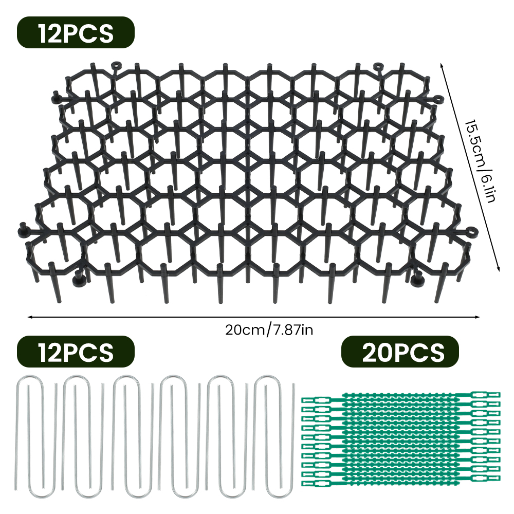 12Pcs Cat Thorn Mat Garden Anti-Cat Dog Repellent Mat Protects Plants Indoor Outdoor Garden Deterrent Devices Home Dog Repellent