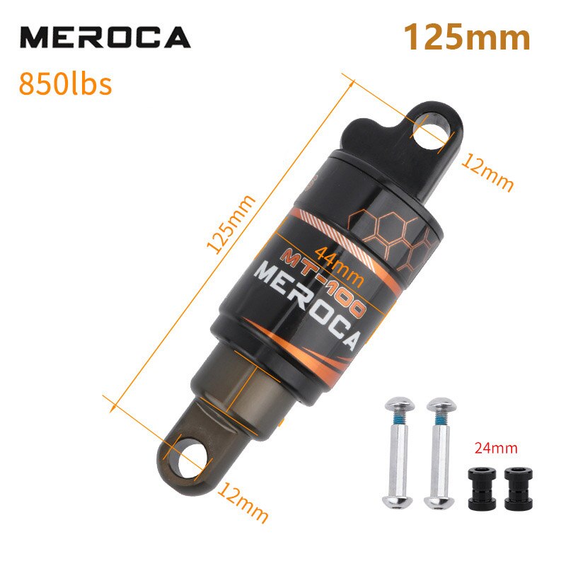 MTB road bike electric scooter E-bike Rear Shock Absorber 125mm 150mm 165mm 190mm RE 750/850/1000LBS Soft Adjustable Suspension: 125mm