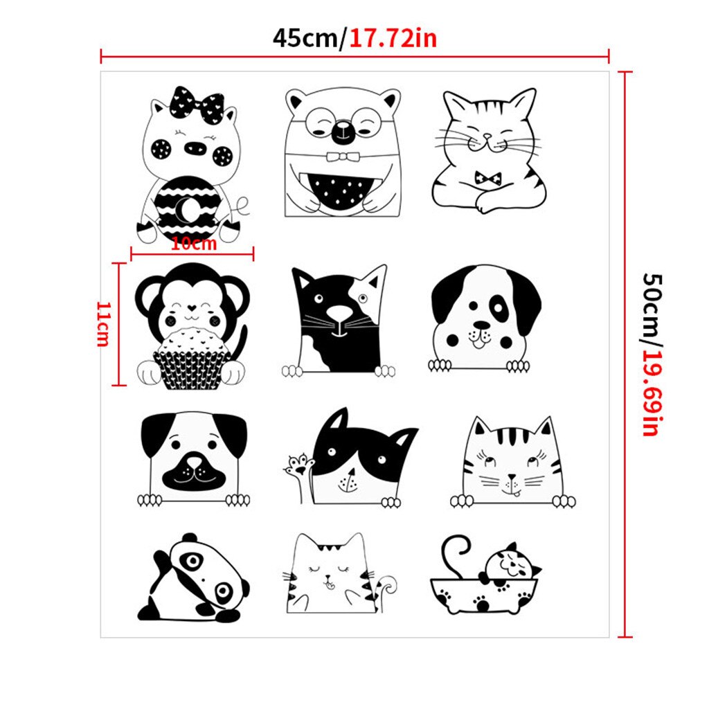 Cute Cat Wall Stickers Light Switch Decor Decals Art Mural Baby Nursery Room Sticker PVC Wallpaper for Living Room