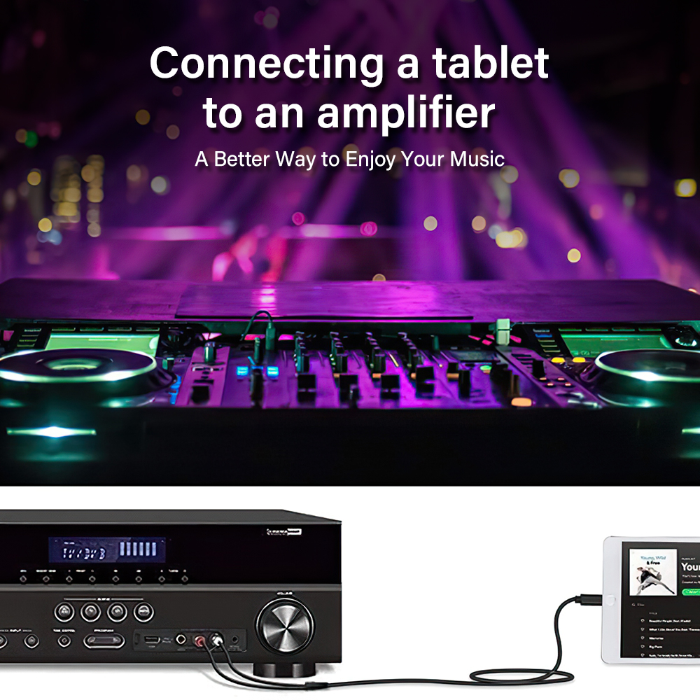 Usb l to 2 rca y splitter til iphone 6 7 8 plus x xr  xs 11 12 13 14 pro max se lydstik tv bil lang ledning 1/2/3/5/8 meter