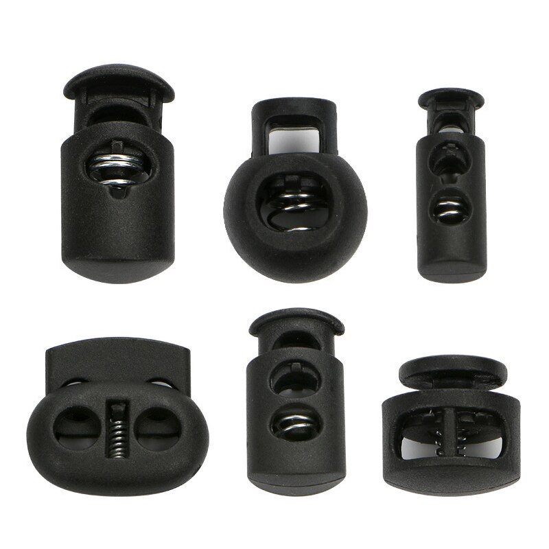 20-50 Pcs Single/Double hole Plastic Stopper Cord Lock Tighten Spring Cord End Buckles DIY Clothes Setting Button Accessories