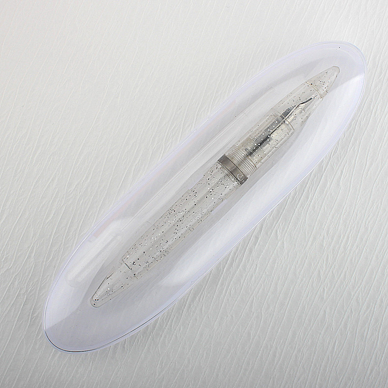 Nowe pióro wieczne Przezroczysta zakraplaczka EF F M Stalówki Pióro atramentowe Biuro szkolne Długopisy robić pisania Prezenty świąteczne z oryginalnym pudełkiem: Jasno szary / MF