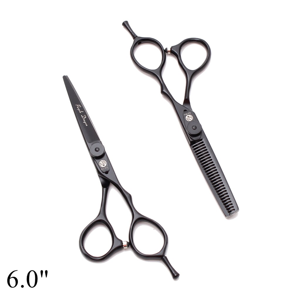 Purple Dragon 5.5 "6" JP 4440 ciseaux amincissants, ciseaux pour couper les cheveux, repose-doigt, Z9015: Z9015 Hei D 6N