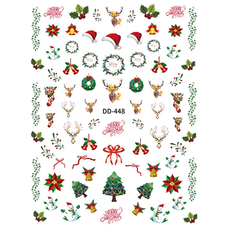 10 st märkes nagelklistermärke nagelklistermärke halloween jul nageltryck nageldekoration ハロウィンネイルステッカー