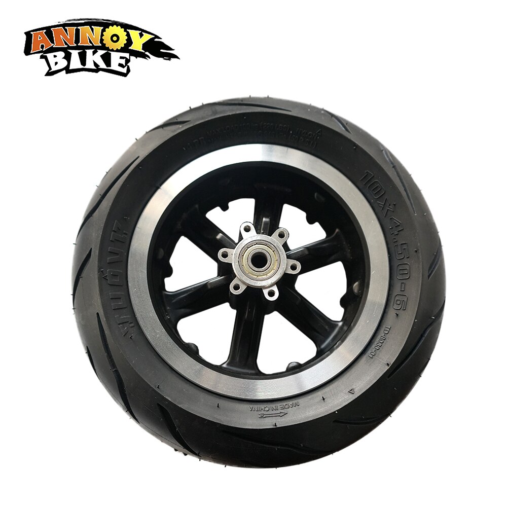 Pneu de nylon, roda dianteira de bicicleta elétrica 10 20x4.50-6, peso de carga de 100kg com acessórios de eixo para bicicleta