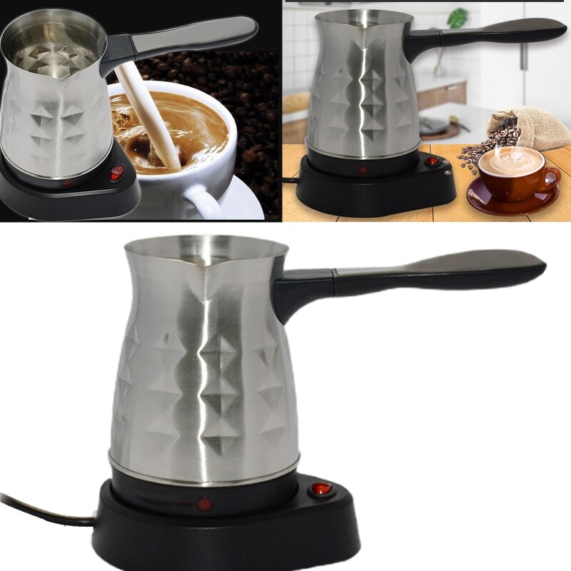 Stainless Steel Electric Turkish Espresso Percolator Coffee Maker Pots Heating Kettle EU Plug Home Office 425B
