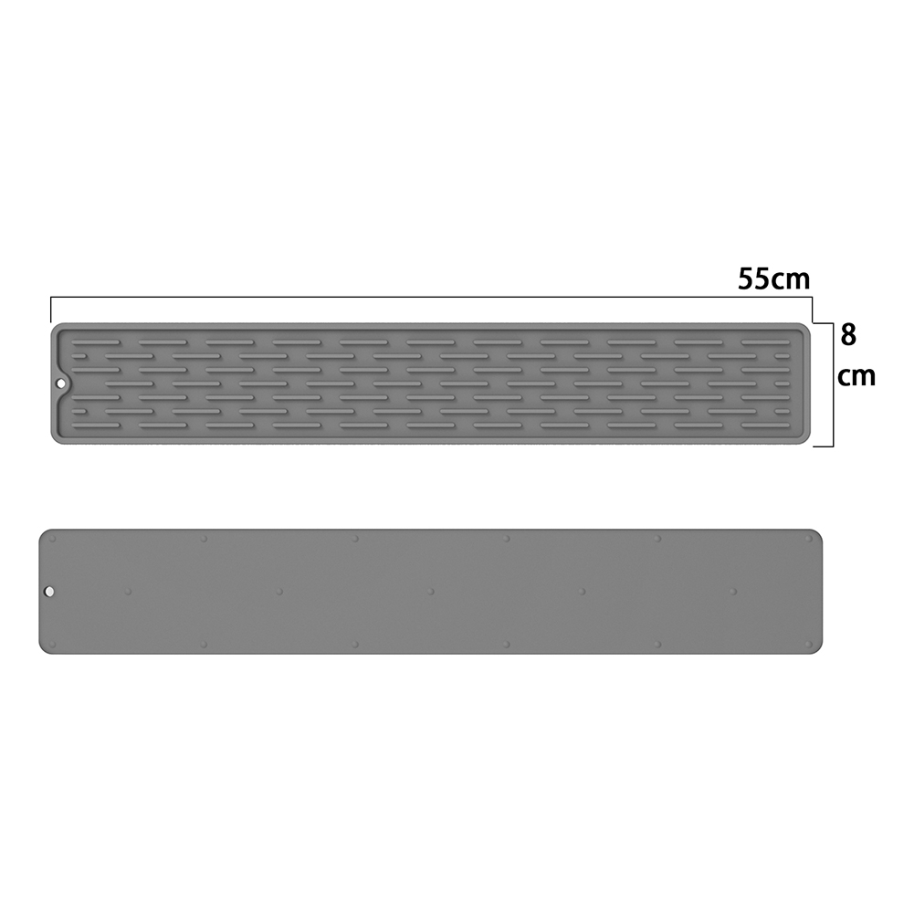 Siliconen Afwasmat Bar Servicemat Minimalistische Rechthoek Afdruiprek Mat Barman Antislip Vaatwasser Voor Thuiskeuken: Grey