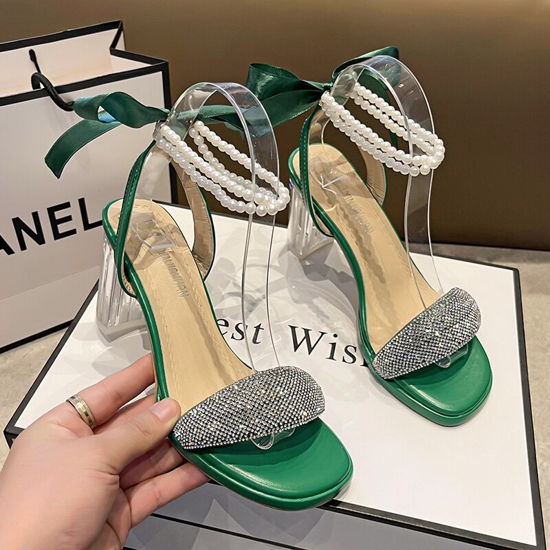 Tacon Grueso Zapatos Transparentes Mujer SANDRA JRR-Sandalias De