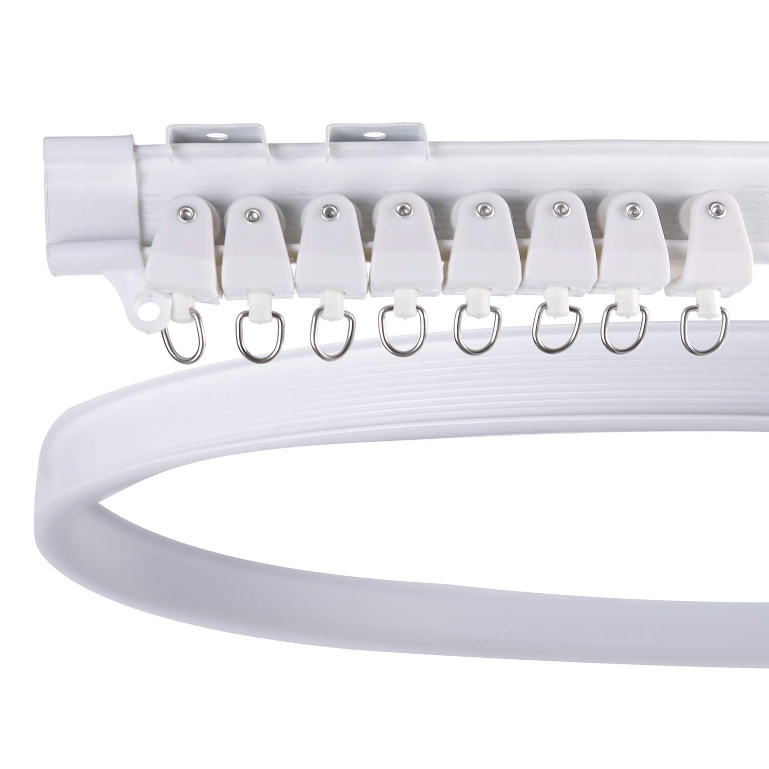 3/5/6m Flexible Ceiling Mounted Curtain Track Rail Straight Slide Windows Balcony Plastic Bendable Home Window Decor Accessories