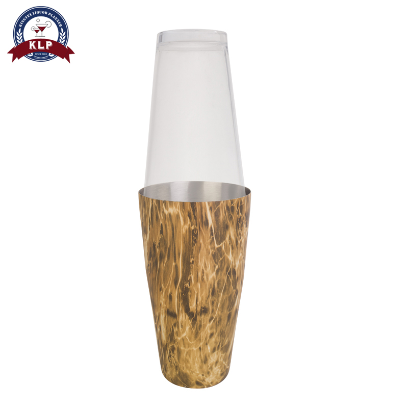 Mooie decoratieve patroon 800ml Rvs boston cocktail shakers: CS265