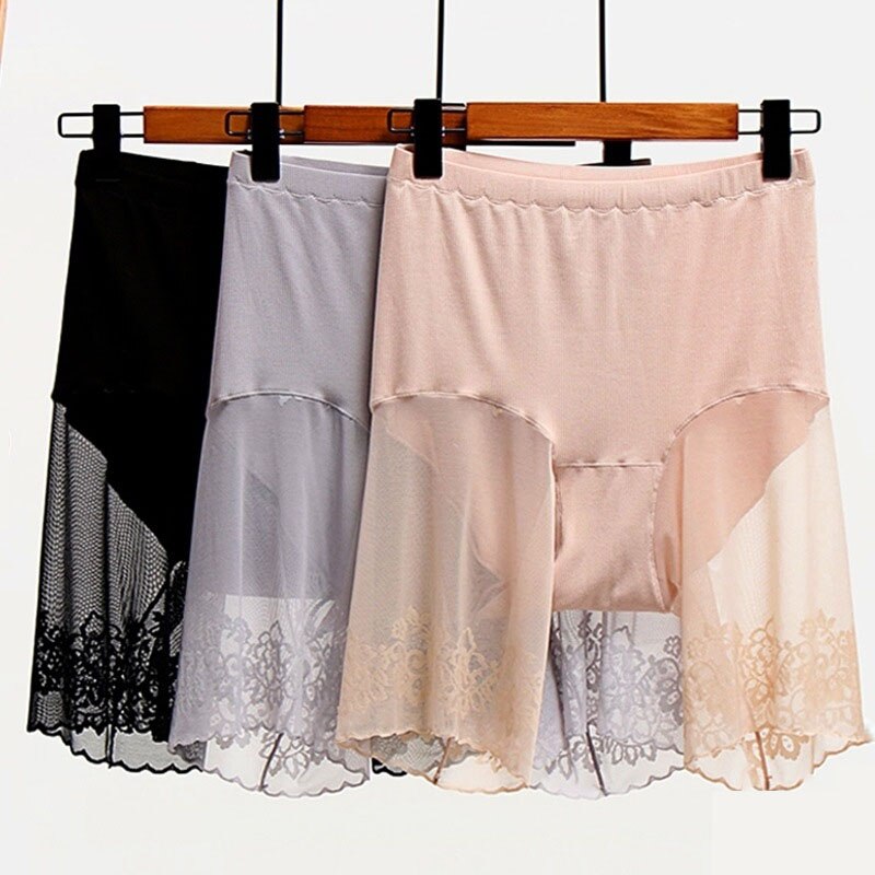 De talla grande pantalones cortos bajo falda de encaje Sexy Anti rozaduras muslo Braga pantalón de protección damas pantalones ropa interior ropa de gran tamaño pantalones de seguridad de las mujeres
