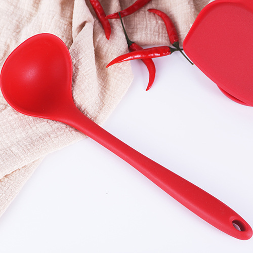 Food Grade Siliconen Koken Tool Gemak Keuken Non-stick Pan Schop Lepels Vergiet Keukengerei Huishoudelijke Accessoires Item: 1PCS Red C