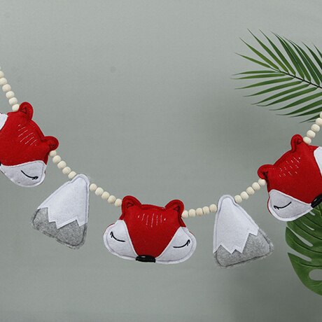 1Pc Baby Speelgoed Nordic Cartoon Vos Baby Rammelaars Kinderen Kamer Opknoping Decor Fotografie Prop Zachte Rammelaar Mobiele Wandelwagen Accessoire: Red fox 1